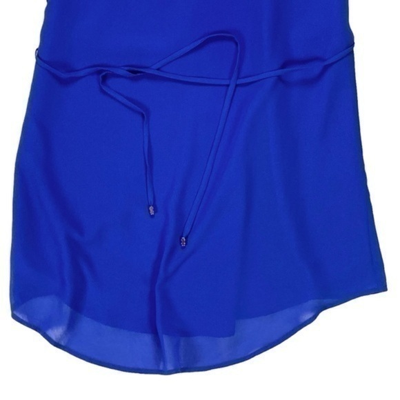 Lost April Slip Dress Womens Size Small Royal Blue Sleeveless Belted Lined Mini - Picture 4 of 15